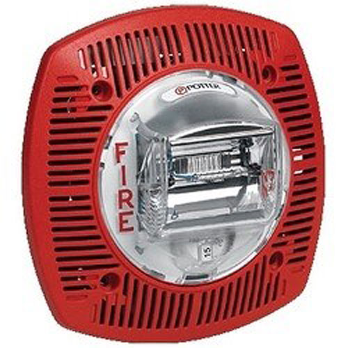 Potter PKSTR-24WLPR-WP Weather Proof Wall Selectable Strobe Speaker, Red