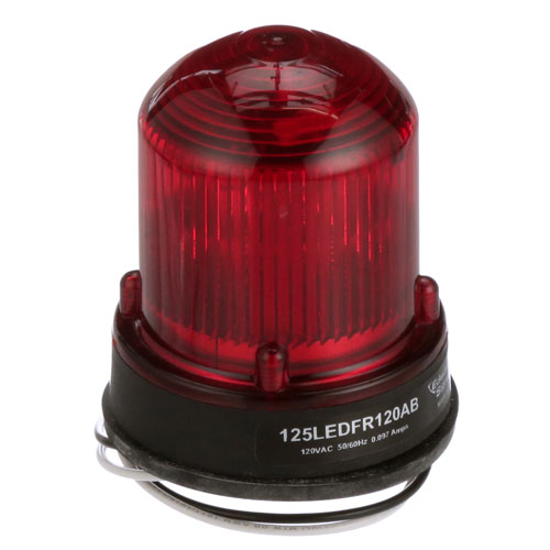 125 LED Flash Red 120vac Black Base