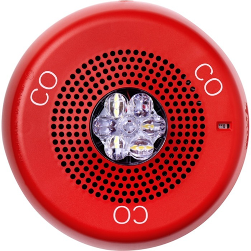 Eaton ELFHSRC-CO Eluxa LED Low Frequency Horn Strobe, Red, Ceiling, 24V, 110/177CD,CO