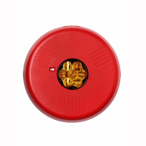 Eaton ELSTRC-NA Eluxa LED Strobe, Red, Ceiling, 24V, 15/30/75/95/150/177CD, No Lettering, Amber Lens