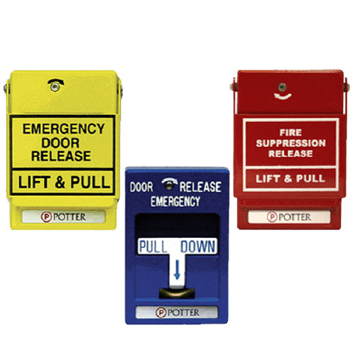 Spst Yellow Pull Station Labeled Chemical Emergenc