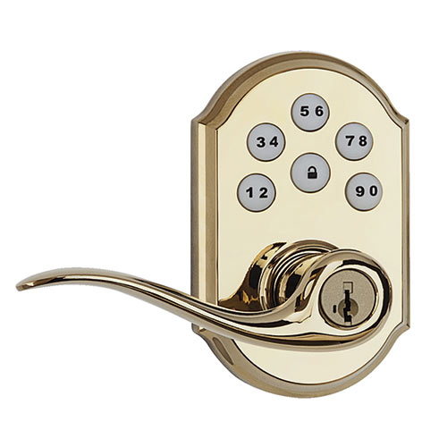 Kwikset 99120-039 Electronic Door Level with Z-Wave Smartcode, Polished Brass