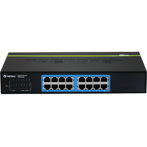 TRENDnet 16-port Gigabit GREENnet Switch(Metal Desktop) w/ internal power