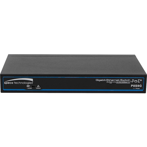 Speco 9 Port Gigabit Network Switch (8 ports PoE, 1 port Uplink)