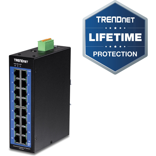 TRENDnet 16-Port Industrial Gigabit L2 Managed DIN-Rail Switch