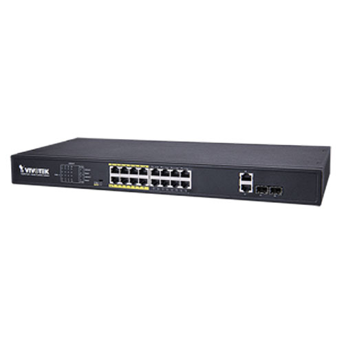 Vivotek 16xFE PoE + 2xGE Combo Unmanaged Switch