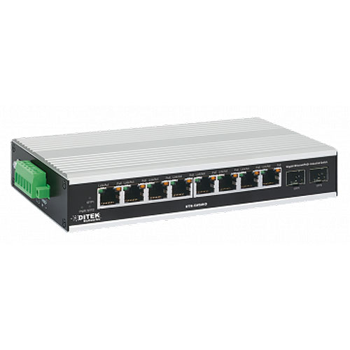 DITEK 8-Port Gigabit PoE+ Industrial Switch