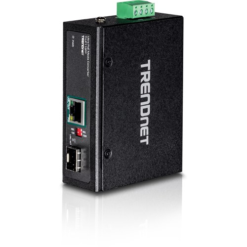 TRENDnet Hardened Industrial SFP to Gigabit UPoE Media Converter