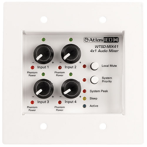 Wtsd Indoor/Outdoor Analog Wall 4x1 Mic/Line Mixer