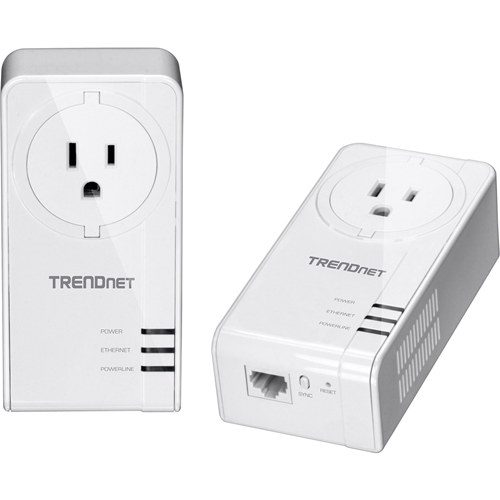 TRENDnet Powerline 1300 AV2 Adapter Kit with Built-in Outlet