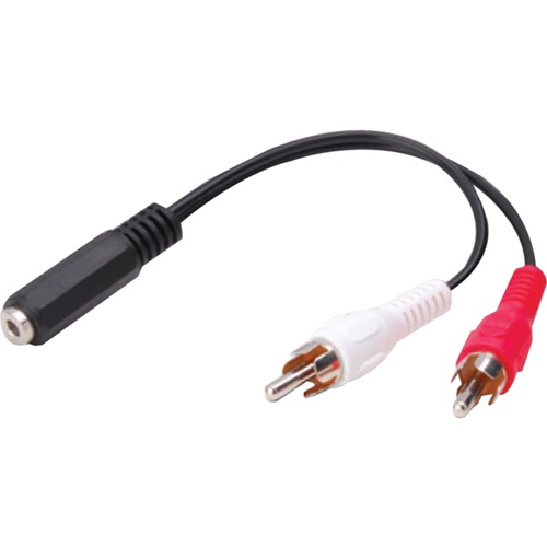 Vanco 3.5 mm Stereo Jack to 2-RCA Male Plugs 