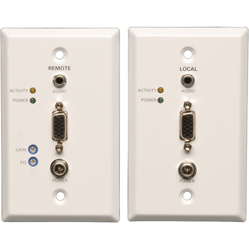 Tripp Lite VGA w/ Audio over Cat5/Cat6 Video Extender Kit Wallplate Transmitter & Receiver