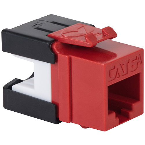 ICC IC1078GARD CAT6A RJ45 Keystone Jack for HD Style, Red