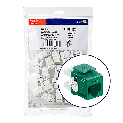 Leviton eXtreme 6+ Component-Rated Keystone Jack