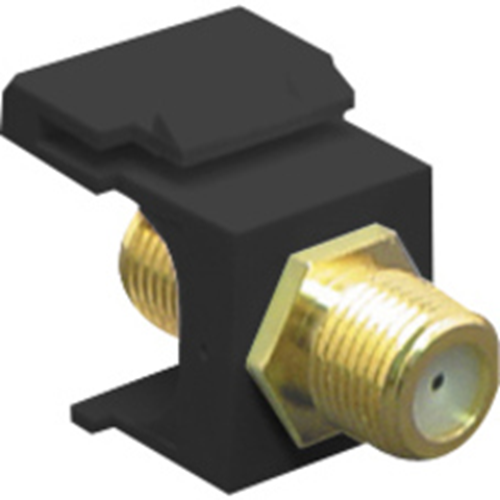 ICC IC107B5GBK 2 GHz F-Type Modular Jack with Gold Plated Connector in HD Style, Black