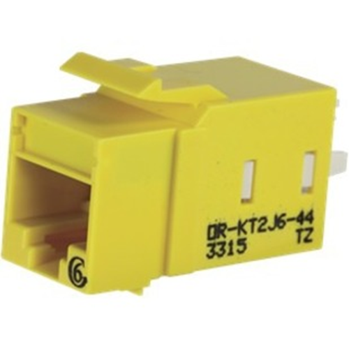 Legrand Category 6 Keystone Jack, Lacing Cap Termination, Yellow