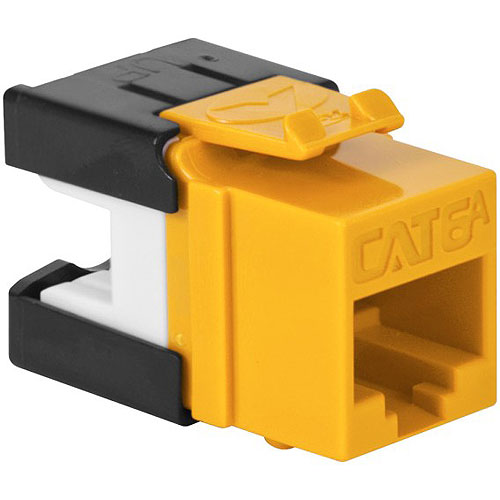 ICC IC1078GAYL CAT6A RJ45 Keystone Jack for HD Style, Yellow