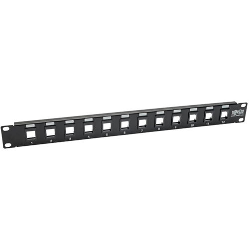 Tripp Lite 12-Port Keystone Blank Patch Panel RJ45 USB HDMI Cat5/Cat6 1URM