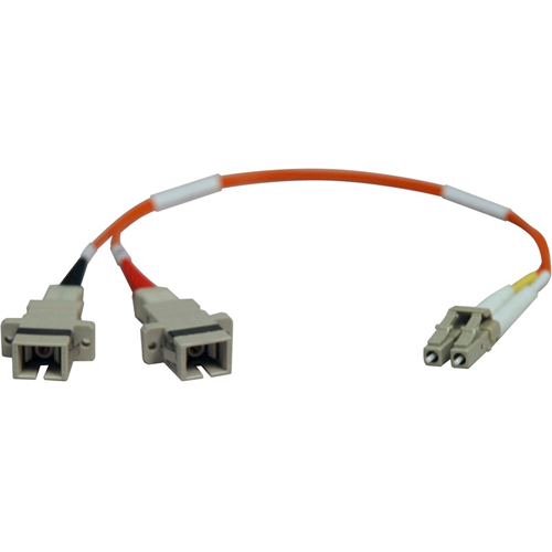 Tripp Lite 0.3M Duplex Multimode Fiber Optic 62.5/125 Adapter LC/SC M/F 1ft 1' 0.3 Meter