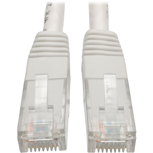 Tripp Lite Cat6 Cat5e Gigabit Molded Patch Cable RJ45 M/M White 550Mh 100ft 100'