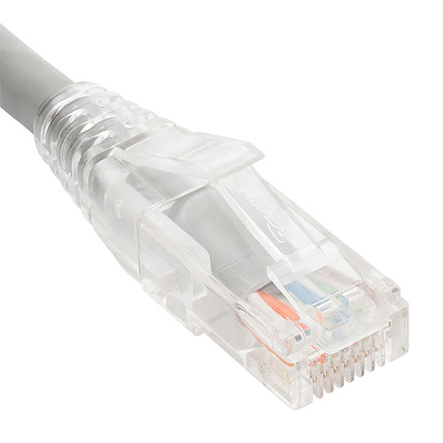 ICC ICPCST01GY Patch Cord, Cat 6, Clear Boot, 1' Gy