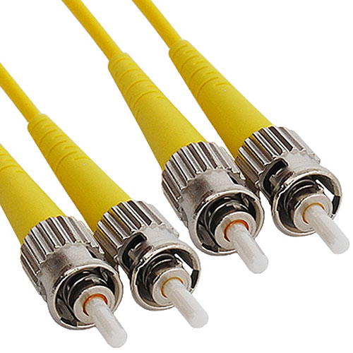 ICC ICFOJ7C505 ST-ST Duplex Single-mode 9/125 (OS1) Fiber Optic Patch Cable in Yellow, 5M