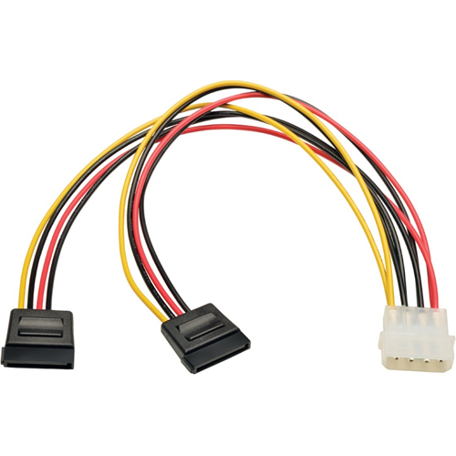 Tripp Lite 12in Serial ATA SATA Dual Power Adapter Cable LP4 4Pin 2x15Pin