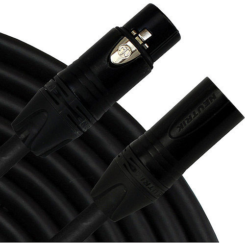 RapcoHorizon HOGMPRO1 Studio Series Gold PRO XLR Female to XLR Male Microphone Cable, Black, 1Ft