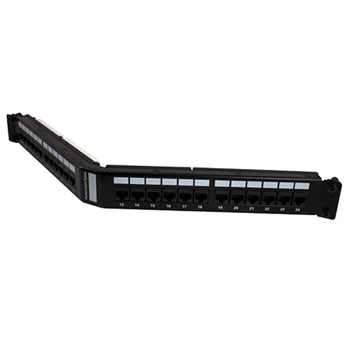 HellermannTyton 853-50054 Universal 110 Category 6 : APP110C624, 1U 24 Port Angled Panel