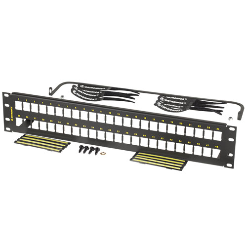 Ortronics PSDHJU48 Clarity 48-Port, 2ru High Density Jack, Unloaded Flat Panel