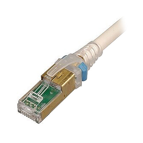 Siemon ZM6A-S07-06 Copper, Patch Cord, RJ45, RJ45, Category 6A, S/FTP, T568A/B, Stranded, CM/LSOH-1, Blue Cable, Clear Boot, 7 Feet