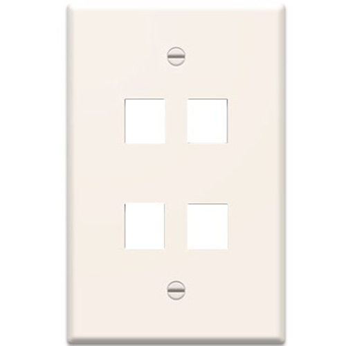 Legrand-On-Q 1-Gang, 4-Port Wall Plate, Light Almond