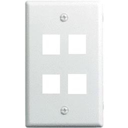 Legrand-On-Q 1-Gang, 4-Port Wall Plate, 10-Pk,White