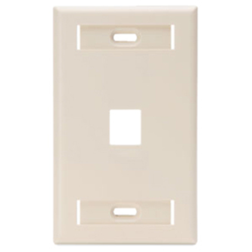 Leviton QuickPort Wallplate with ID Window, Single Gang, 1-port, Light Almond