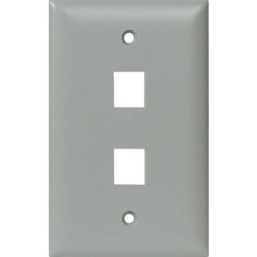 On-Q/Legrand 1-Gang, 2-Port Wall Plate, Gray