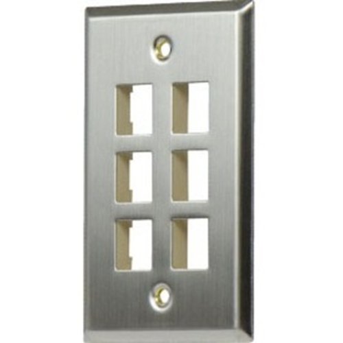 On-Q/Legrand 1-Gang, 4-Port Wall Plate, Stainless Steel