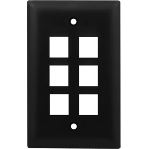 Legrand-On-Q 1-Gang, 6-Port Wall Plate, Black