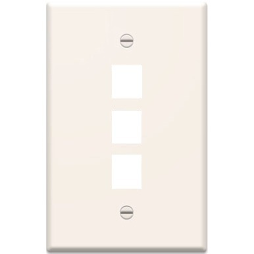 Legrand-On-Q 1-Gang, 3-Port Wall Plate, Light Almond