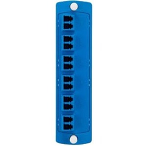 Leviton Plate (blue), SM (OS1 & OS2), Duplex LC, 12-Fiber, Zirconia Ceramic Sleeve