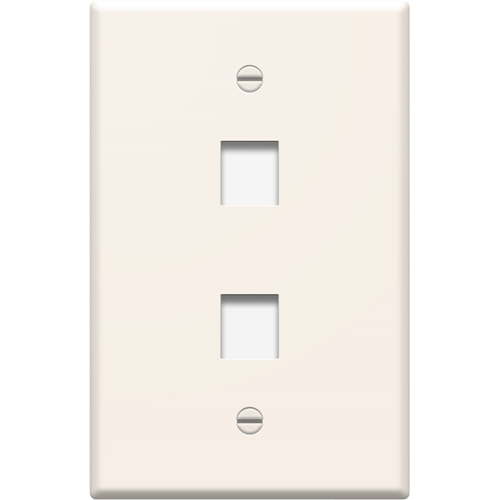 Legrand-On-Q Single Gang Oversized Wall Plate, 2-Port, Light Almond