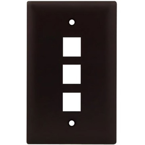 Legrand-On-Q 1-Gang, 3-Port Wall Plate, Brown