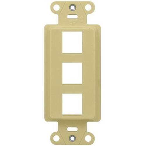 Legrand-On-Q 3-Port Decorator Outlet Strap, Ivory