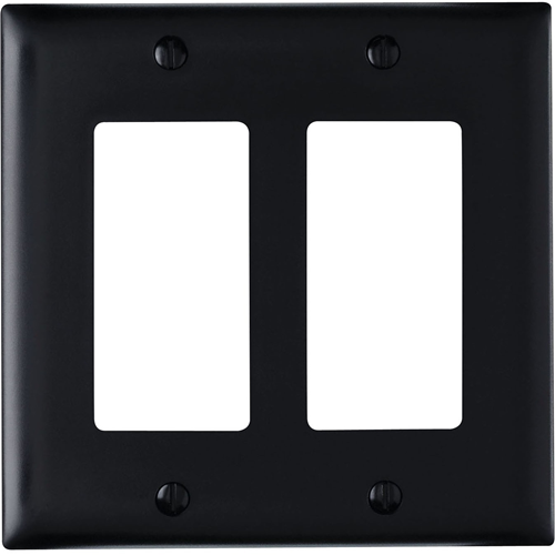 Pass & Seymour Trademaster 2-Gang Decorator Wall Plate, Black (M20)