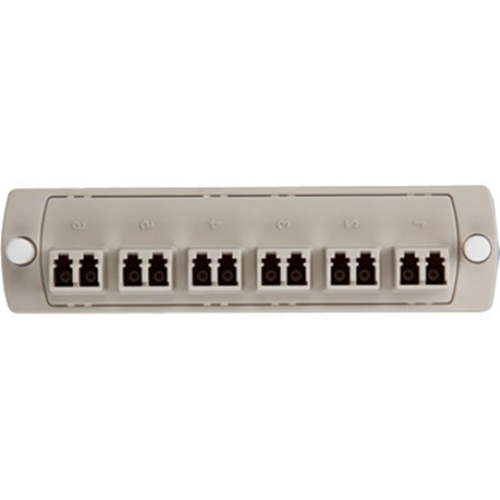 Leviton Plate (beige), 62.5 &micro;m MM (OM1), Duplex LC, 12-Fiber, Zirconia Ceramic Sleeve