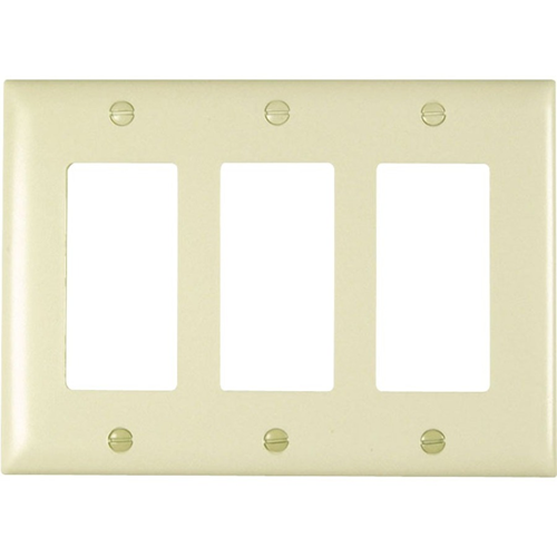 Pass & Seymour Trademaster 3-Gang Decorator Wall Plate, Light Almond (M15)