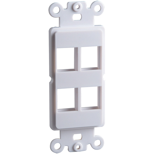 DataComm Decor Plate Insert for 4 Keystone White