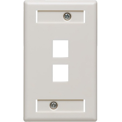 Leviton QuickPlate Tempo Single-Gang Wallplate with ID Windows, 2-Port, White