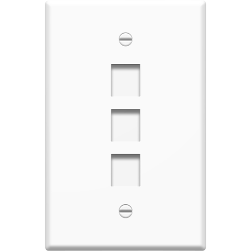 Legrand-On-Q Single Gang Oversized Wall Plate, 3 Port, White