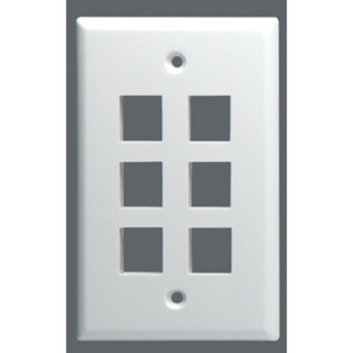 DataComm Keystone Plate 6 Port Gray