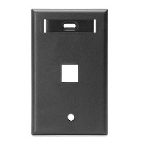 Leviton Wallplate with ID Window, Single Gang, 1-port, Black